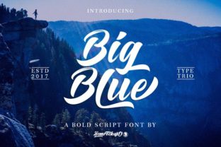 Big Blue: A Hand-Brushed Script Font with Three Personalities